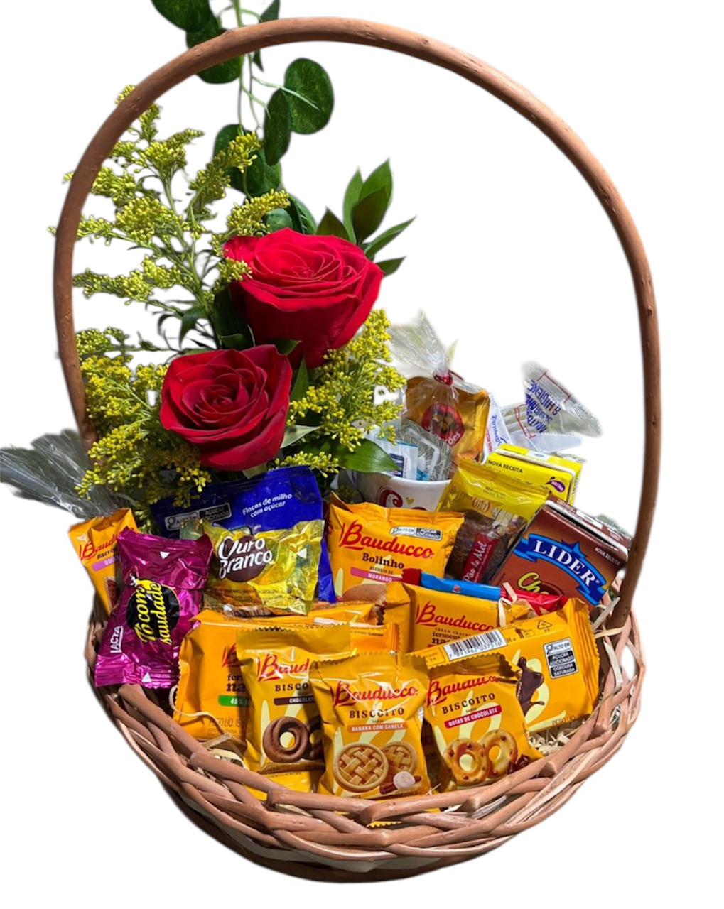 Cesta Café da Manhã com Rosas