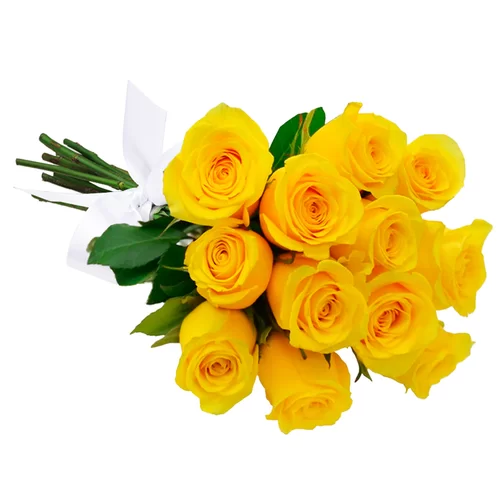 Buquê Doze Rosas Amarelas
