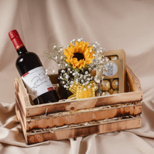 Box Girassol e Vinho