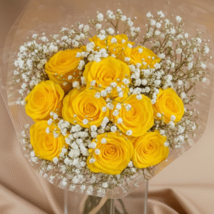Buquê Doze Rosas Amarelas