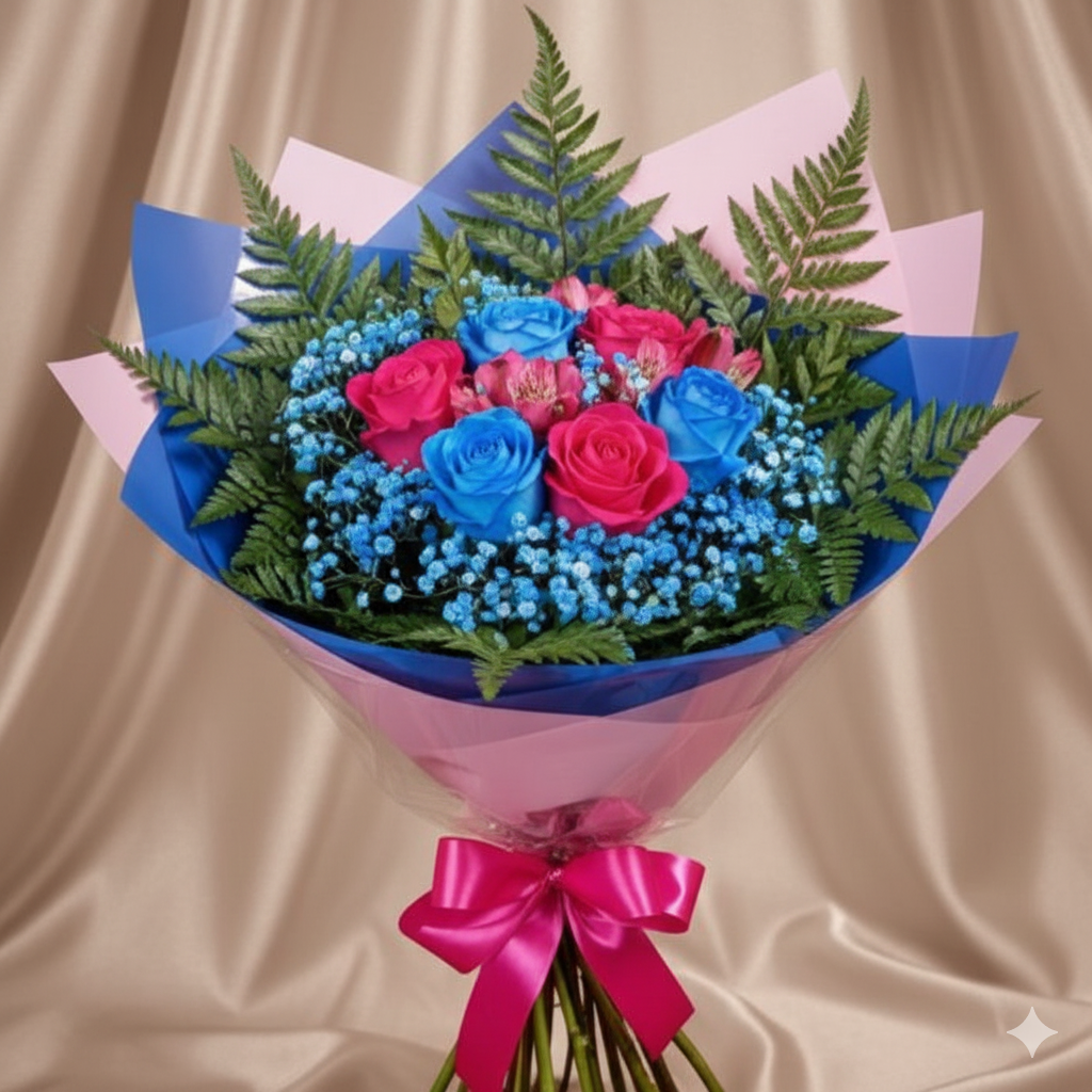 Buquê Encanto Azul e Pink